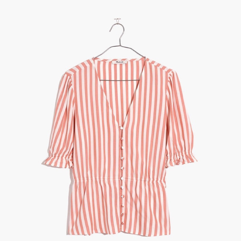 Madewell V-neck Peplum Popover Top